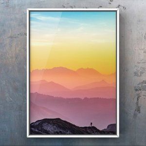 Mountain landscape sunset or sunrise art print